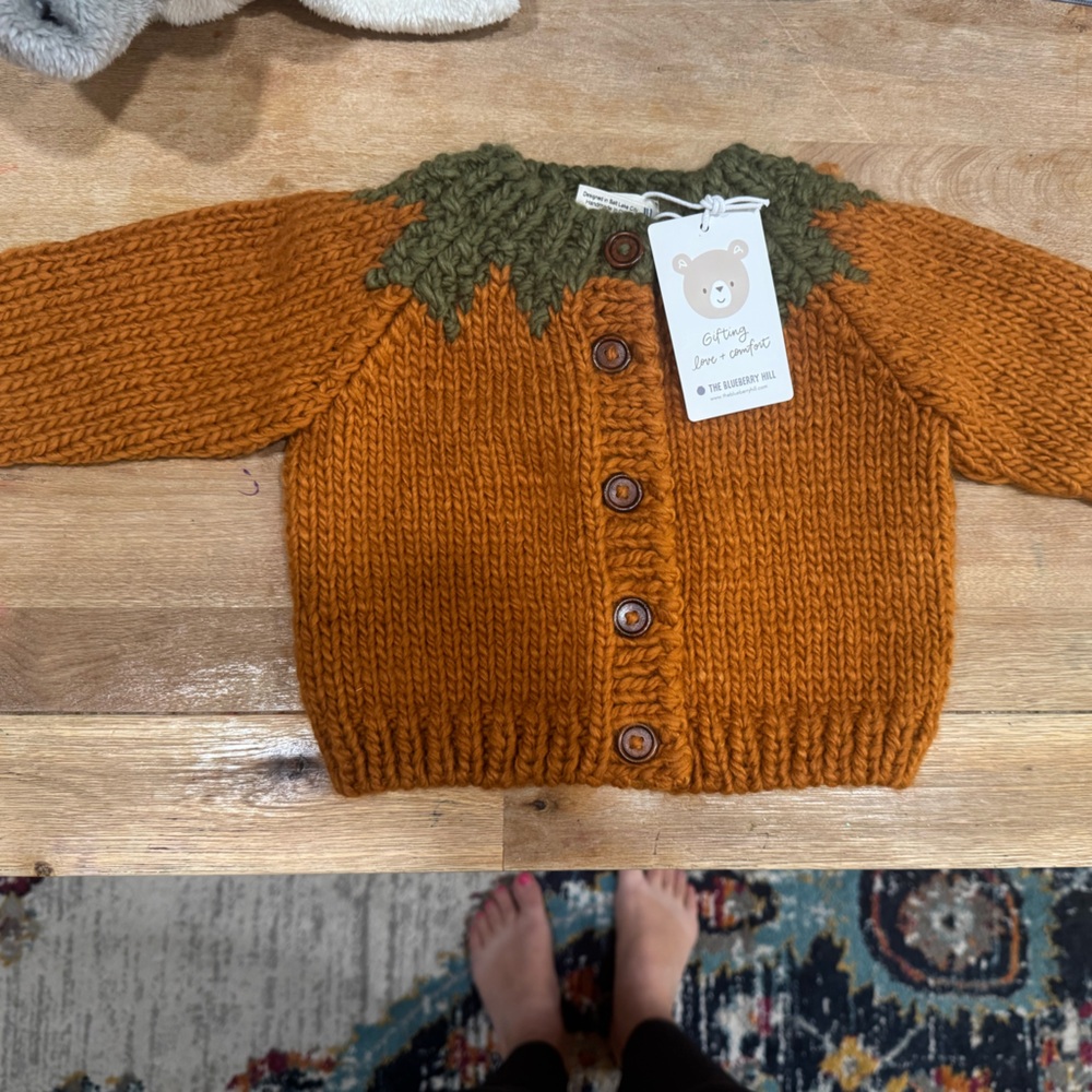 Pumpkin sweater from Blueberry Hill, NWT 12-24month